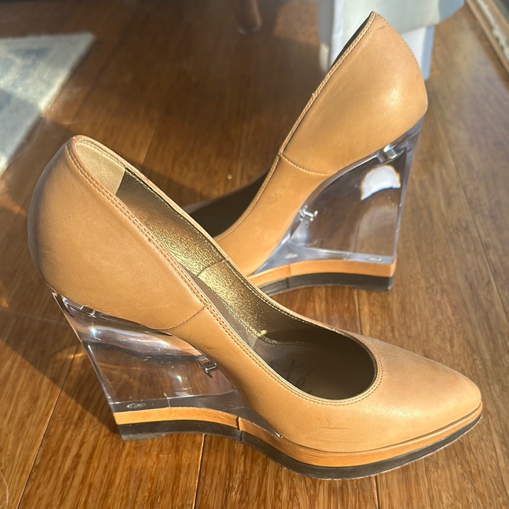 Stylish Tan Wedge Heels